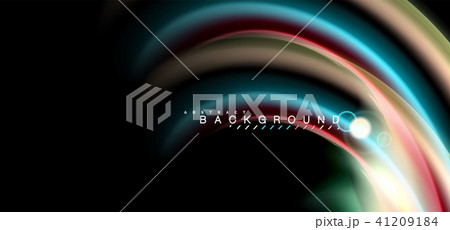 Color shiny light effects on black, liquid style multicolored wavy shape Color shiny light effects on black, liquid style multicolored wavy shape 41209184