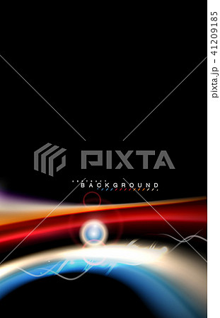 Color shiny light effects on black, liquid style multicolored wavy shape 41209185