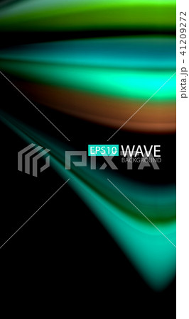 Abstract wave lines fluid rainbow style color stripes on black background. Artistic illustration for 41209272