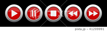 red metallic music control buttons set red metallic music control buttons set 41209991