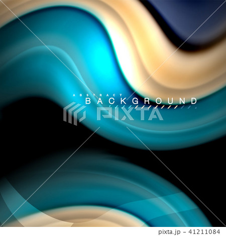 Fluid mixing colors vector wave abstract background design. Colorful mesh waves 41211084