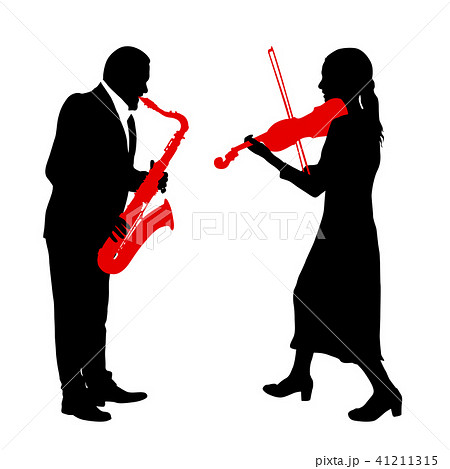 Silhouettes a musician playing the violinon Silhouettes a musician playing the violinon 41211315