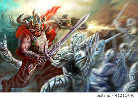 A brave knight of fire against the ice army 41211440