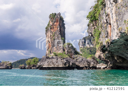 Popular travel tropical karst rocks Krabi 41212591
