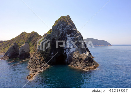 福岡市西区～佐賀県唐津の海岸空撮　福岡県糸島市志摩芥屋大門 41213397