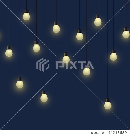Seamless horizontal glowing bulb garland 41213689
