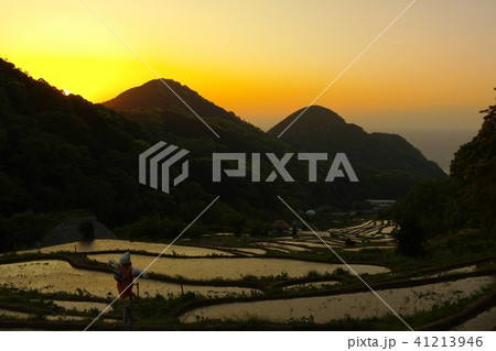 石部棚田夕景 石部棚田夕景 41213946