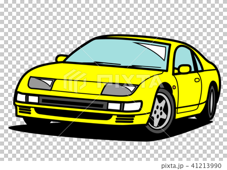 懐かしめ国産スポーツカー　黄色　自動車イラスト 41213990