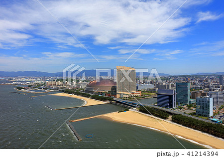 福岡市早良区、中央区を空撮 福岡の観光地_福岡タワー・ドーム・シーサイドももち 福岡市早良区、中央区を空撮 福岡の観光地_福岡タワー・ドーム・シーサイドももち 41214394