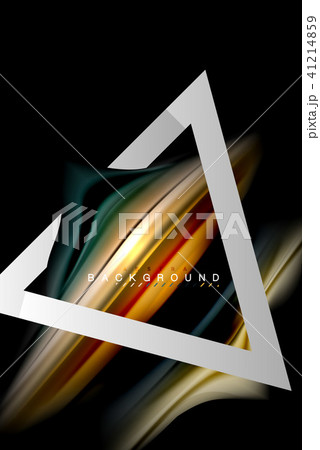 Liquid fluid colors holographic design with metallic style line shape Liquid fluid colors holographic design with metallic style line shape 41214859