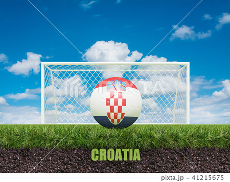 Croatia football on football or soccer field ,3d Croatia football on football or soccer field ,3d 41215675