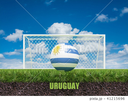 Uruguay football  on football or soccer field ,3d 41215696