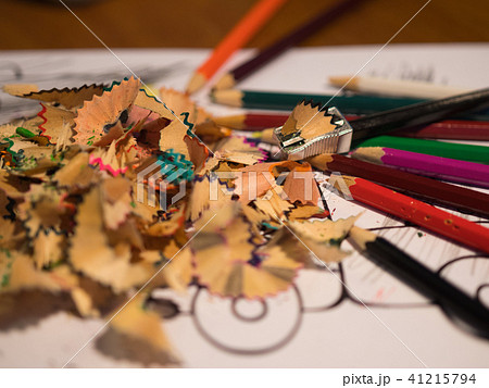 Color pencil. Pencil shavings. Art Color pencil. Pencil shavings. Art 41215794
