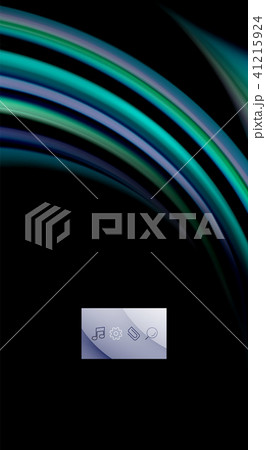 Fluid rainbow colors on black background, vector wave lines and swirls 41215924