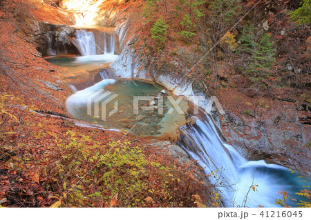 紅葉の七ツ釜五段の滝（西沢渓谷） 41216045
