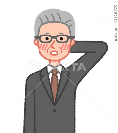 スーツ 赤面するシニア男性 スーツ 赤面するシニア男性 41216770