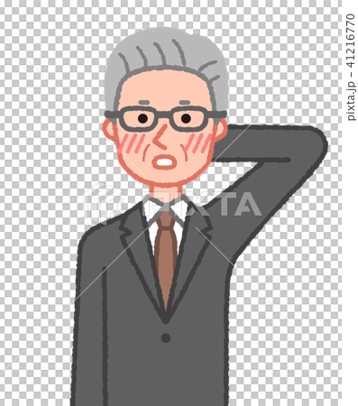 スーツ 赤面するシニア男性 スーツ 赤面するシニア男性 41216770