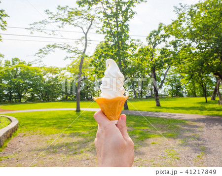 ソフトクリーム 自然 牧場 支笏湖 ソフトクリーム 自然 牧場 支笏湖 41217849