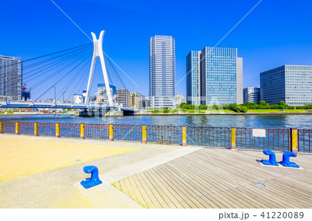東京　隅田川と中央大橋 41220089