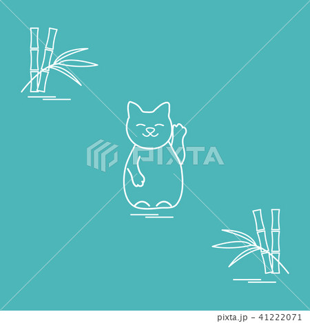 Stylized icon of japanese lucky cat Maneki Neko 41222071