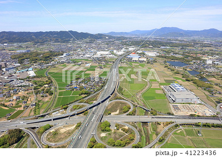 鳥栖ジャンクション 九州道 大分道 長崎道の写真素材 鳥栖ジャンクション 九州道 大分道 長崎道の写真素材