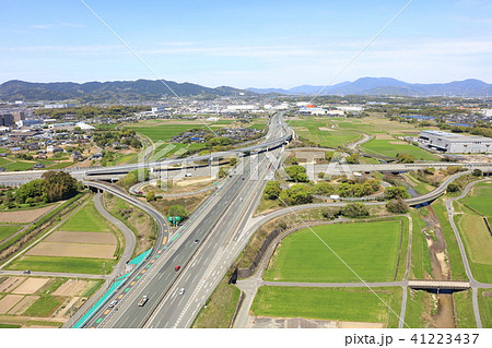 鳥栖ジャンクション 九州道 大分道 長崎道の写真素材 鳥栖ジャンクション 九州道 大分道 長崎道の写真素材