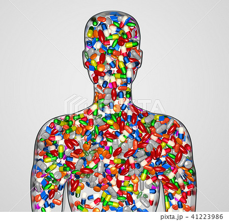 silhouette of a male human filled with drugs  41223986