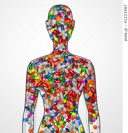 silhouette of a female human filled with drugs 41223987