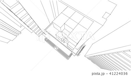 Abstract architectural drawing sketch,Illustration 41224036