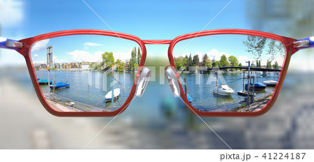 clear vision through glasses on a river 41224187