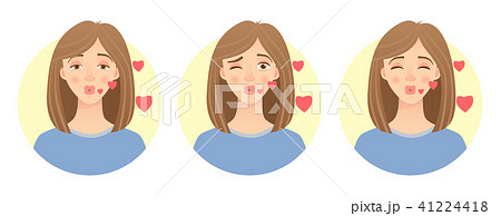emotions of womans face set 41224418