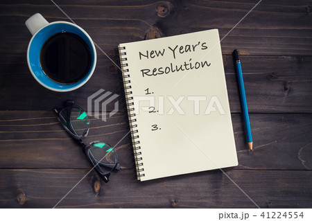 Notebook with New's Year Resolutions massage 41224554