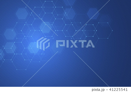 Science background with hexagons design. Geometric abstract background with molecular structure. Science background with hexagons design. Geometric abstract background with molecular structure. 41225541