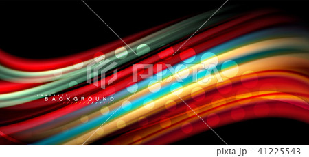Multicolored wave lines on black background design Multicolored wave lines on black background design 41225543