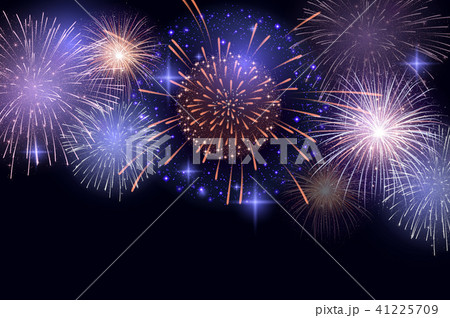 Vector Brightly Colorful Fireworks on night sky background Vector Brightly Colorful Fireworks on night sky background 41225709