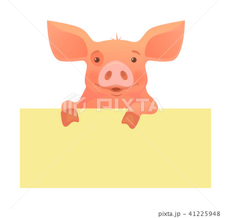 Pig holding banner 41225948