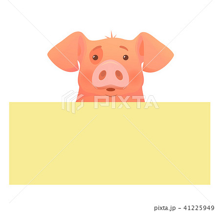 Pig holding banner Pig holding banner 41225949