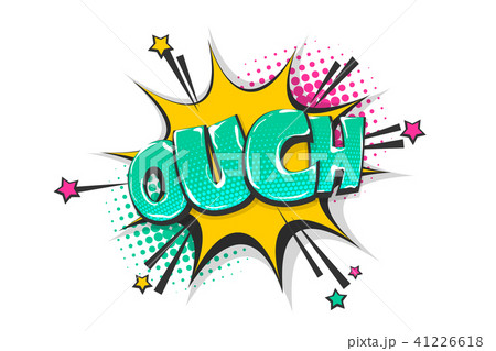 Omg ouch oops pop art comic text speech bubble 41226618