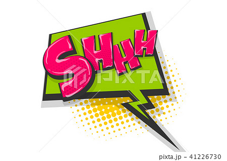 Shh silence pop art comic book text speech bubble 41226730