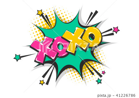 Xoxo pop art comic book text speech bubble Xoxo pop art comic book text speech bubble 41226786