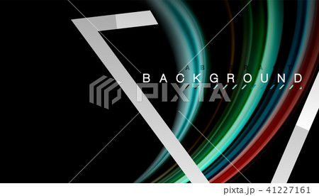 Liquid fluid colors holographic design with metallic style line shape 41227161