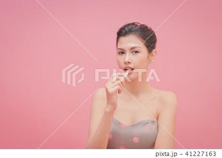 The concept of healthy beautiful woman. Beautiful girl Make up w 41227163