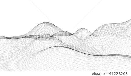 Abstract terrain wireframe landscape background. 41228203