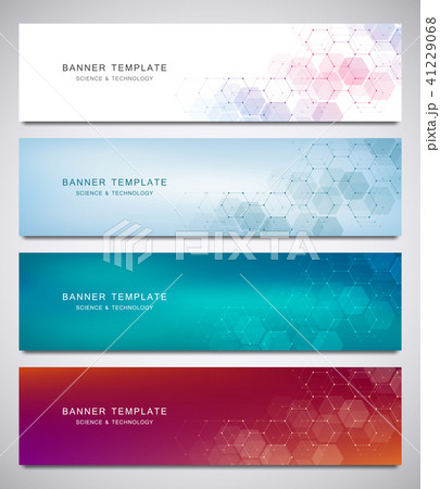 Science, medical and digital technology header or banners. Geometric abstract background with 41229068