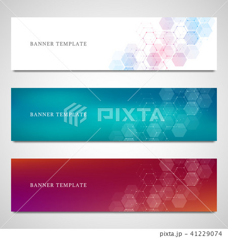 Science, medical and digital technology header or banners. Geometric abstract background with 41229074