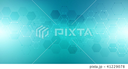Hexagons design for medical, science and digital technology. Geometric abstract background with 41229078