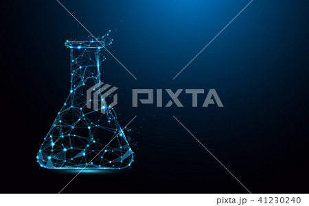 Laboratory flask form lines and particle. Laboratory flask form lines and particle. 41230240