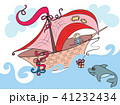 illustration、fairytale、boat、sea、ocean、bait Dolphin 41232434