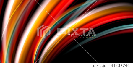 Multicolored wave lines on black background design 41232746