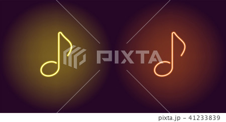 Neon icon of Yellow and Orange Musical Note Neon icon of Yellow and Orange Musical Note 41233839